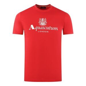 Aquascutum Mens London Aldis Logo T-Shirt / Red